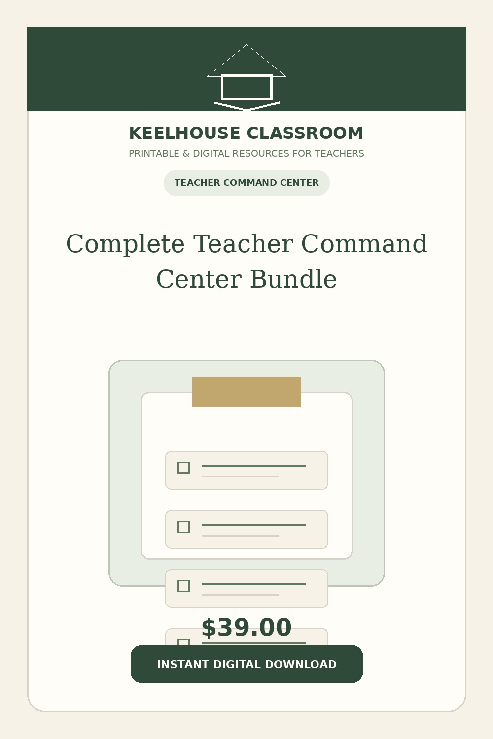 Complete Teacher Command Center Bundle product cover from Keelhouse Classroom