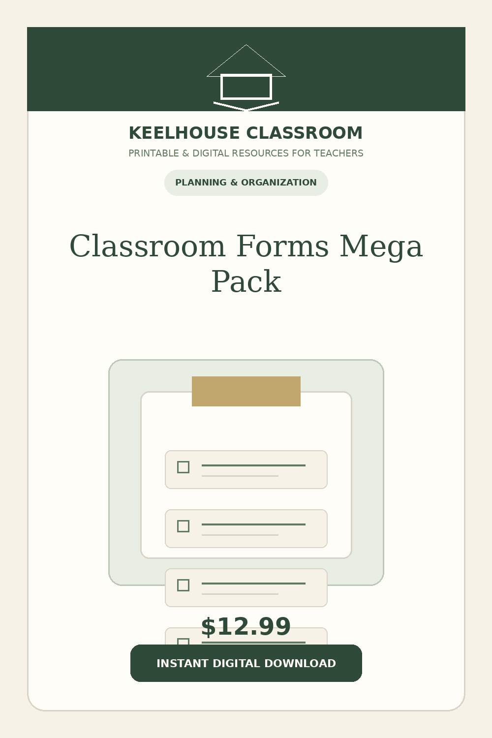 Classroom Forms Mega Pack product cover from Keelhouse Classroom