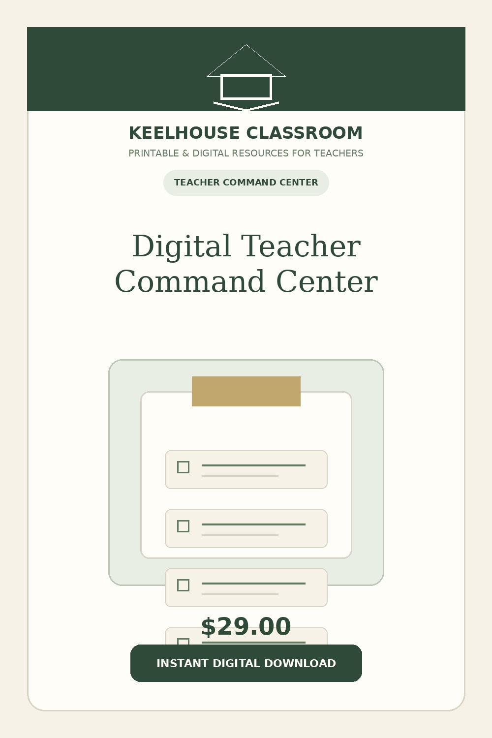 Digital Teacher Command Center product cover from Keelhouse Classroom