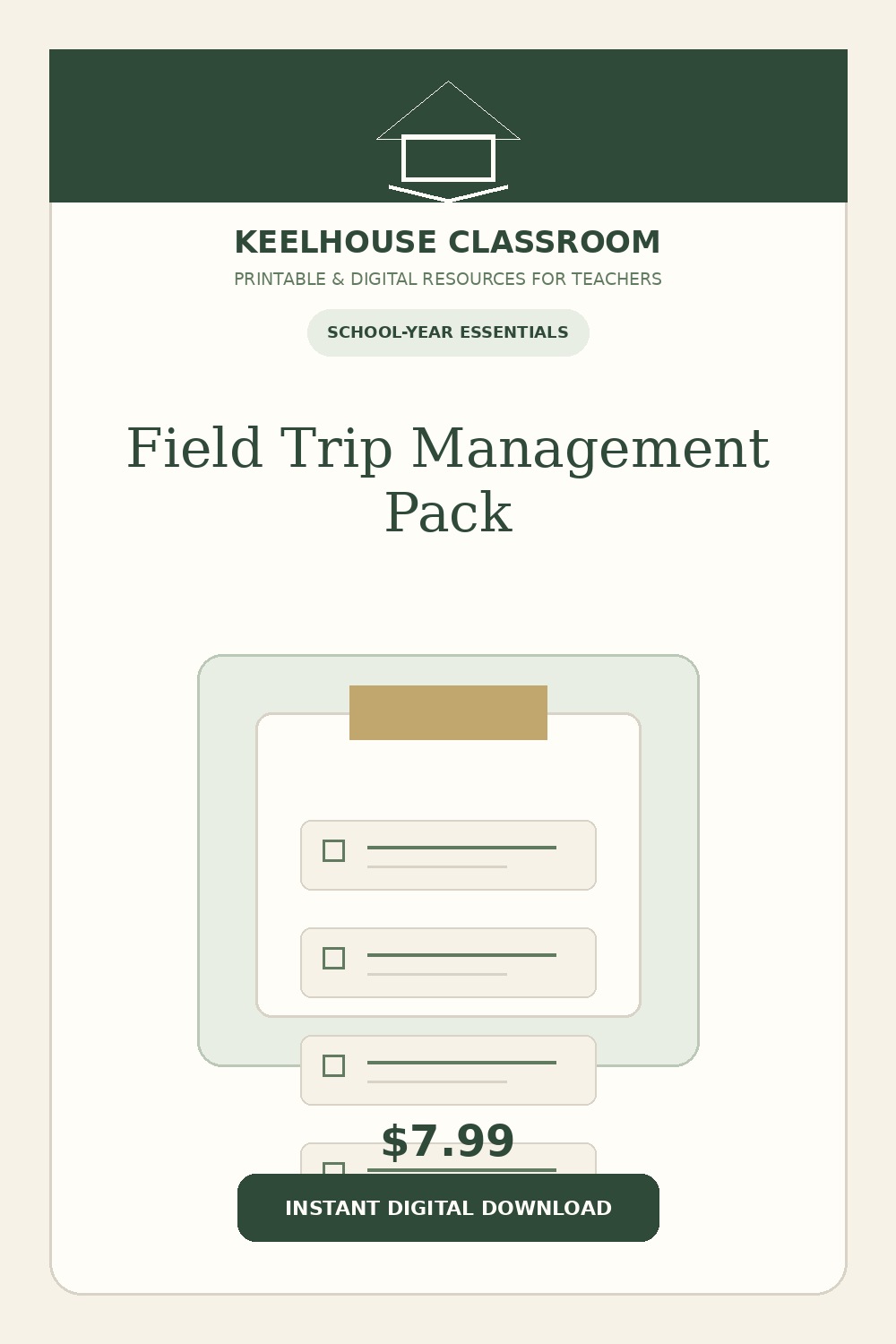 Field Trip Management Pack product cover from Keelhouse Classroom