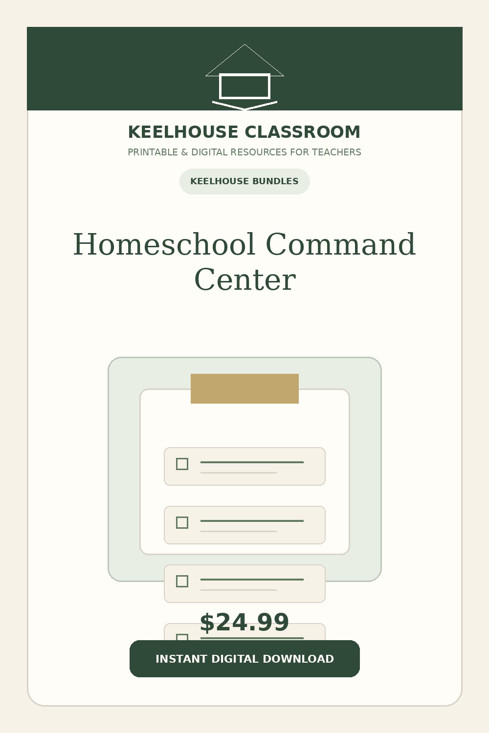 Homeschool Command Center product cover from Keelhouse Classroom