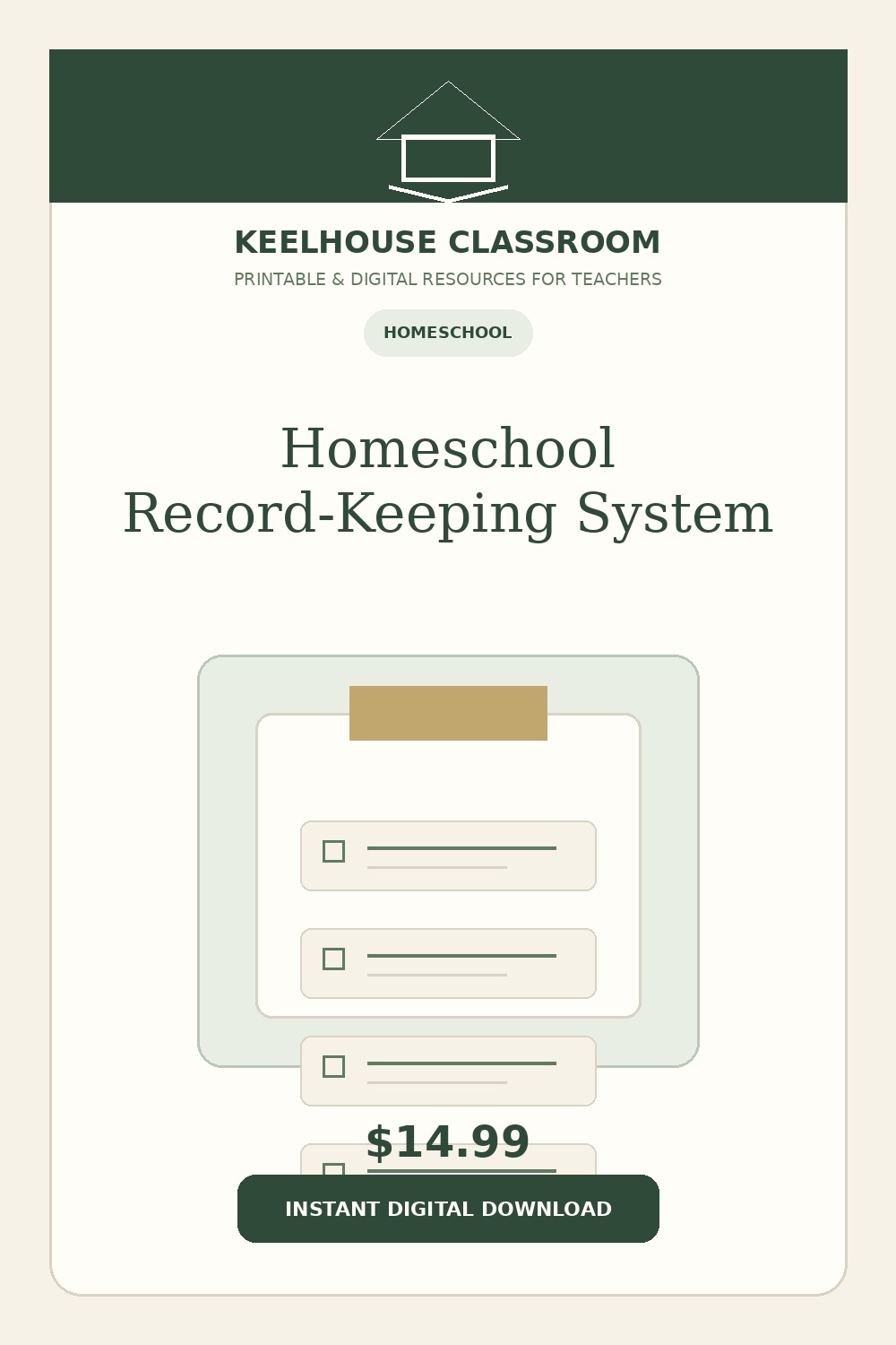 Homeschool Record-Keeping System product cover from Keelhouse Classroom